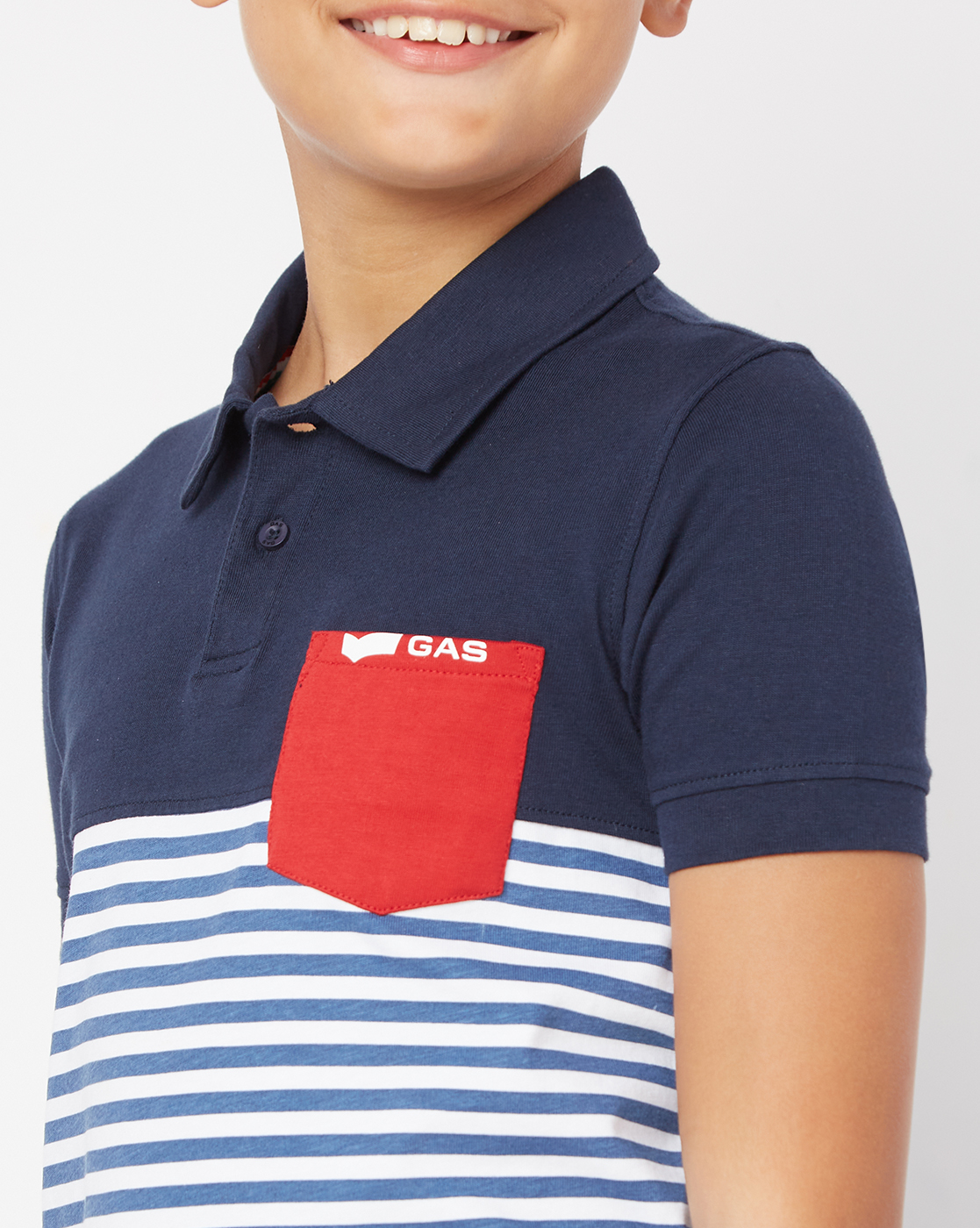 Gas Kids Boys Navy Casual Wear T-Shirt